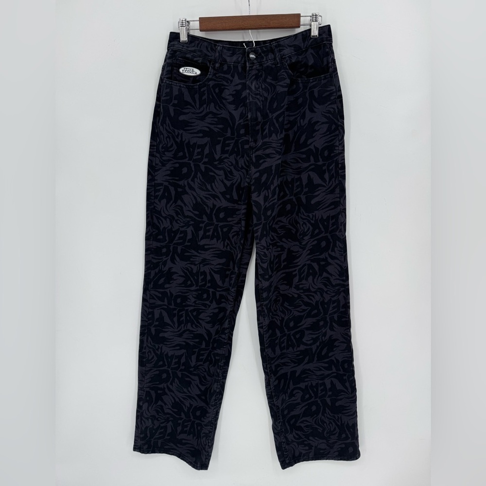 No Fear X H&M Women's Wide Leg Jeans Size 8 100% Cotton Streetwear Casual Baggy